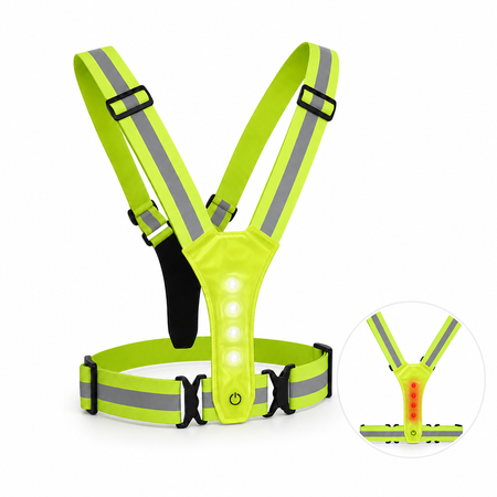 Hardloopvest met Verlichting - USB-C Oplaadbaar - 3 Standen