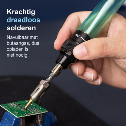 Soldeerbout Butaangas - Houtbrander - Max. 450°C - Inclusief Diverse Tips