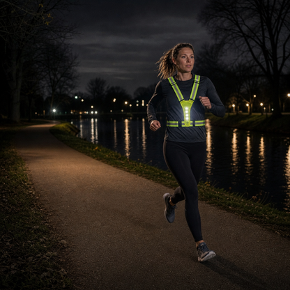 Hardloopvest met Verlichting - USB-C Oplaadbaar - 3 Standen