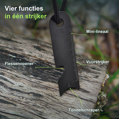 Magnesium Vuurstarter En Strijker Met Noodfluitje - Vuursteen - Nood