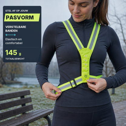 Hardloopvest met Verlichting - USB-C Oplaadbaar - 3 Standen