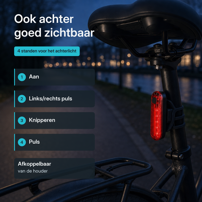 Fietsverlichting Set - Voorlicht en Achterlicht - USB Oplaadbaar - 1000 Lumen - 6 Standen