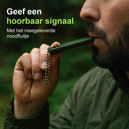Magnesium Vuurstarter En Strijker Met Noodfluitje - Vuursteen - Nood