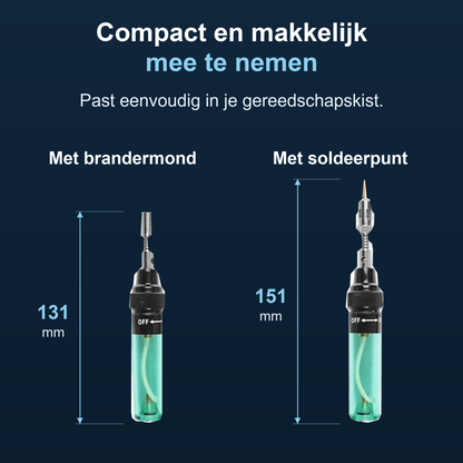 Soldeerbout Butaangas - Houtbrander - Max. 450°C - Inclusief Diverse Tips