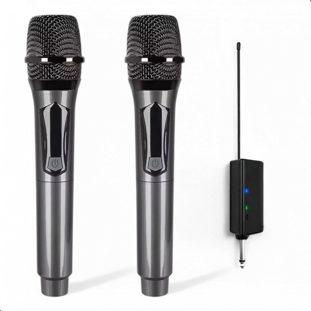 2 Stuks - Draadloze Microfoonset - VHF - USB-C Oplaadbaar - Plug & Play - Karaoke - Studio - 3.5-6.3mm Jack - ASMR - Geschikt Voor Partybox