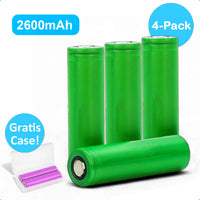 Lot de 4 piles rechargeables 18650 - 2850 mAh 10 A 3,6/3,7 V