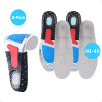 2-Pair Insoles - Gel Insoles - Heel Spur Insoles - Size 40-46 - Gray