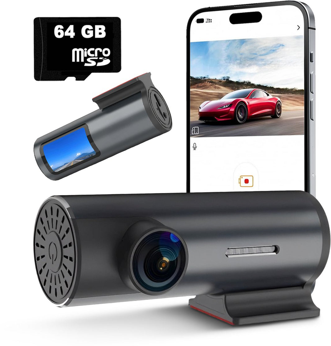 Dashcam M1 Pro - GPS WiFi APP - 1296P Full HD Resolutie - Incl.64GB Micro SD-Kaart - 1.43 inch Mini Scherm - Hardwired - Voor Auto - Videorecorder - Camera - Vrachtwagens