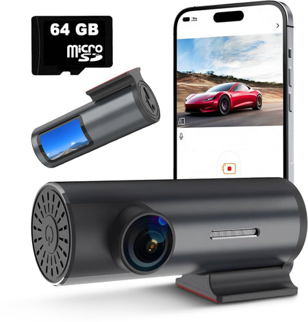 Dashcam M1 Pro - GPS WiFi APP - 1296P Full HD Resolutie - Incl.64GB Micro SD-Kaart - 1.43 inch Mini Scherm - Hardwired - Voor Auto - Videorecorder - Camera - Vrachtwagens