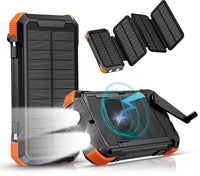 Trek One Solar Powerbank - Opvouwbare Zonnepanelen - 26.800mAh Capaciteit - Opwindbaar - USB-C - Grote - Zonne-energie - Snellader - Outdoor - Wireless Charger - Ingebouwde kabels - Zaklamp - Noodpakket - Zwart/Oranje