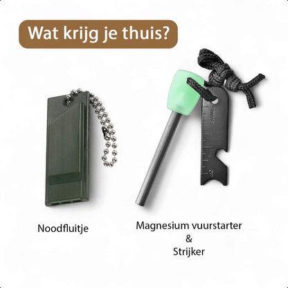 Magnesium Vuurstarter En Strijker Met Noodfluitje - Vuursteen - Nood