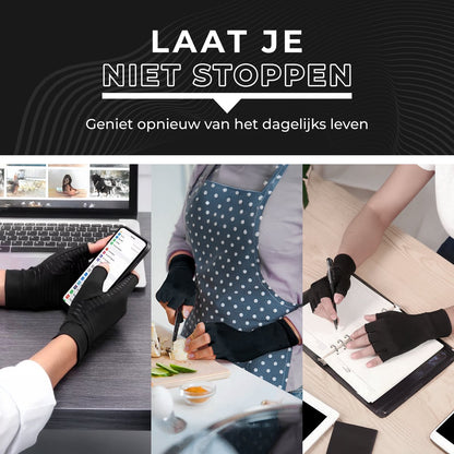 Compressie Handschoenen Zonder Vingertoppen - Reuma - Artrose - Unisex
