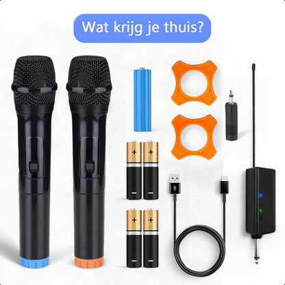 Draadloze Microfoon Set - 2 Stuks - 3.5-6.3mm Jack - Voor Partybox