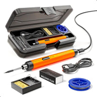 Draadloze Soldeerbout - Houtbrander Set 8W 450°C - USB-C - Met Case Soldeertin En Soldeerpasta - Elektrisch - Soldeerkit - Soldeerdraad - Soldeerpen - Gereedschap - Oplaadbaar - Pistool - Oranje