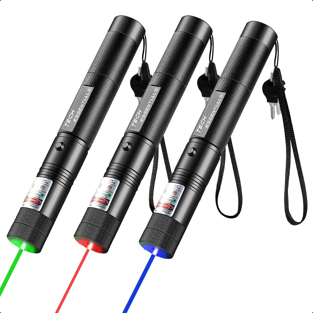 Vergrendelbare Laserpen - Groen - Rood - Paars - 3-Pack - Klasse II - Oplaadbaar - Gadget