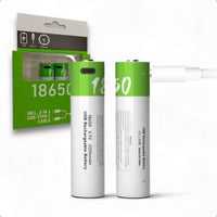 2-Pack 18650 USB-C Oplaadbare Batterijen - Li-ion 3.7V - 2000mAh - Button Top - Accu Pack - Lithium