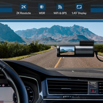 Dashcam M1 Pro - GPS WiFi APP - 1296P Full HD Resolutie - Incl.64GB Micro SD-Kaart - 1.43 inch Mini Scherm - Hardwired - Voor Auto - Videorecorder - Camera - Vrachtwagens