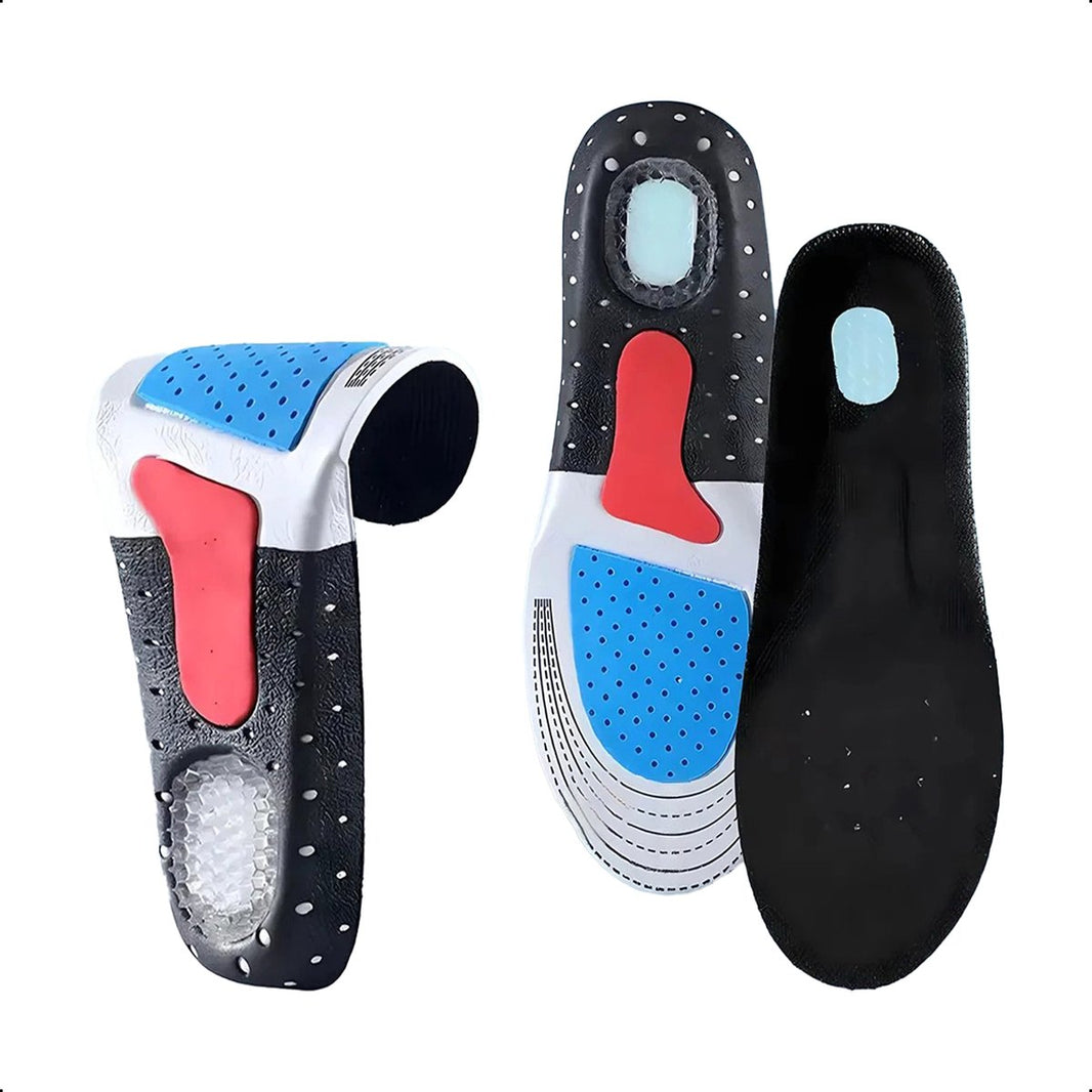 1-Paar - 44-48 - Gel Inlegzolen - Hielspoor Zooltjes - Zwart - Steunzolen - Hakverhoger - Achillespees - Heren Werkschoenen - Dames - Vrouw - Verhogende - Badstof - Antislip - Sport