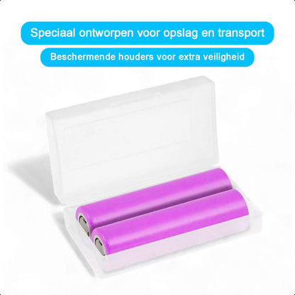 2-Slots Batterijoplader USB-C Met 2x 18650 Oplaadbare Batterijen - 2600mAh 3.6V - 10440/18650 - Li-ion - Flat Top - Houder - Accu - Lithium