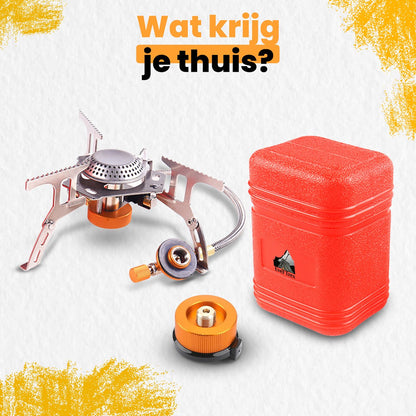 Gasbrander - 3500W - Ingebouwde Ontsteking - Lichtgewicht(254g) - Butaan/Propaan Schroefpatronen & Butaan Flessen - Camping Gas Kooktoestel 1 Pits - Gasstel - Draagbare Gasfornuis - Kamperen - Outdoor
