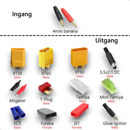 RC LiPo Universele Laadkabel - 12in1 - XT60 - XT90 - XT30 - Connector - Modelbouw - Bestuurbare Auto