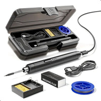 Draadloze Soldeerbout - Houtbrander Set 8W 450°C - USB-C - Met Case Soldeertin En Soldeerpasta - Elektrisch - Soldeerkit - Soldeerdraad - Soldeerpen - Gereedschap - Oplaadbaar - Pistool - Zwart
