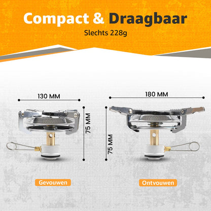 Gasbrander Compact - 3500W - Camping Kooktoestel - Kamperen