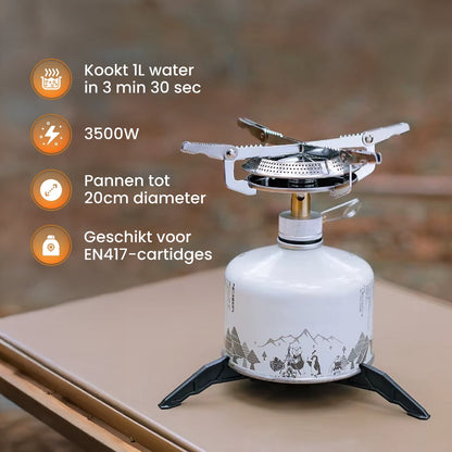 Gasbrander Compact - 3500W - Camping Kooktoestel - Kamperen