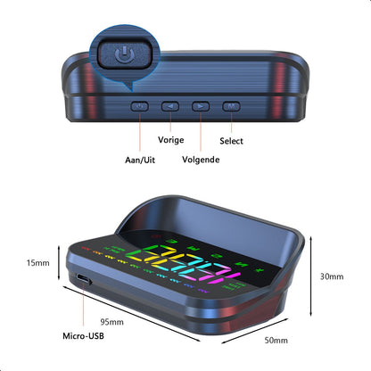 Automatische - GPS Snelheidsmeter Auto HUD - Micro-USB - Pro - Head Up Displays - Plug&Play