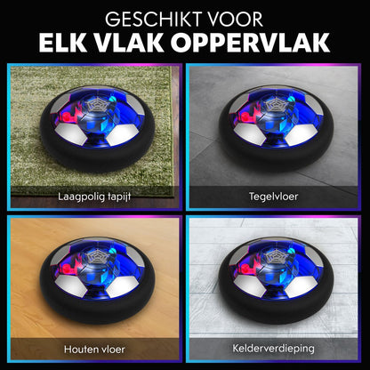 Hover Bal - Led Verlichting - 18 cm - Oplaadbaar - Indoor Zweef Voetbal - Zachte - Kinderen - Air Powered Soccer - Binnen