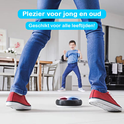 Mini Airhockey Spel Voetbal Editie - Hover Bal - Spelletjes Voor Kinderen - Vakantie Speelgoed - Reisspellen - Cadeau voor Jongens en Meisjes - Tafelvoetbal - Alle leeftijden - Binnen - Puck - Game Tafel - Rood en Blauw