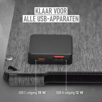 Zonnepaneel Opvouwbaar 30W - USB-C - USB-A - Draagbaar - Kamperen
