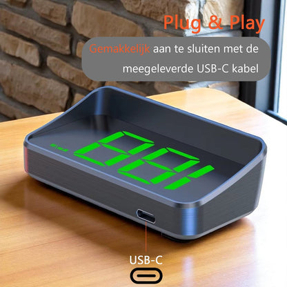 GPS Snelheidsmeter Auto HUD - USB-C - Groen - Head Up Displays - Plug&Play