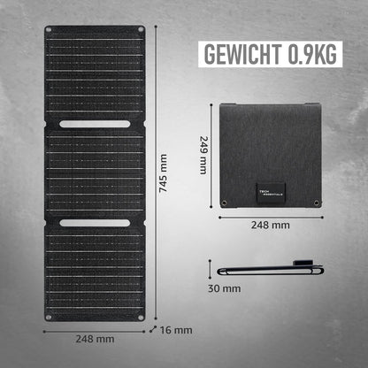 Zonnepaneel Opvouwbaar 30W - USB-C - USB-A - Draagbaar - Kamperen