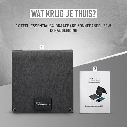 Zonnepaneel Opvouwbaar 30W - USB-C - USB-A - Draagbaar - Kamperen