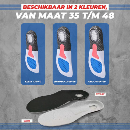 1-Paar - 35-40 - Gel Inlegzolen - Hielspoor Zooltjes - Zwart - Steunzolen - Hakverhoger - Achillespees - Heren Werkschoenen - Dames - Vrouw - Verhogende - Badstof - Antislip - Sport