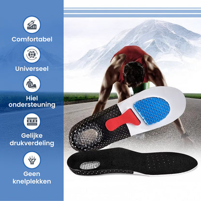 1-Paar - 35-40 - Gel Inlegzolen - Hielspoor Zooltjes - Zwart - Steunzolen - Hakverhoger - Achillespees - Heren Werkschoenen - Dames - Vrouw - Verhogende - Badstof - Antislip - Sport