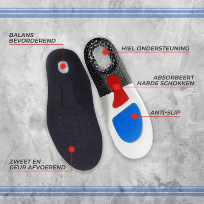 1-Paar - 35-40 - Gel Inlegzolen - Hielspoor Zooltjes - Zwart - Steunzolen - Hakverhoger - Achillespees - Heren Werkschoenen - Dames - Vrouw - Verhogende - Badstof - Antislip - Sport