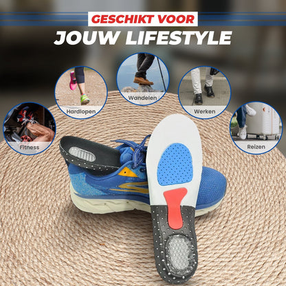 1-Paar - 35-40 - Gel Inlegzolen - Hielspoor Zooltjes - Zwart - Steunzolen - Hakverhoger - Achillespees - Heren Werkschoenen - Dames - Vrouw - Verhogende - Badstof - Antislip - Sport