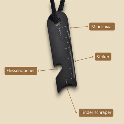 Magnesium Vuurstarter En Strijker Met Noodfluitje - Vuursteen - Nood
