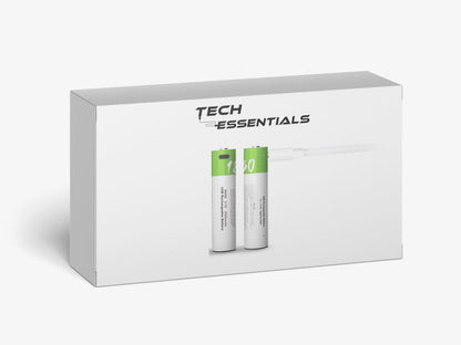 2-Pack 18650 USB-C Oplaadbare Batterijen - Li-ion 3.7V - 2000mAh - Button Top - Accu Pack - Lithium