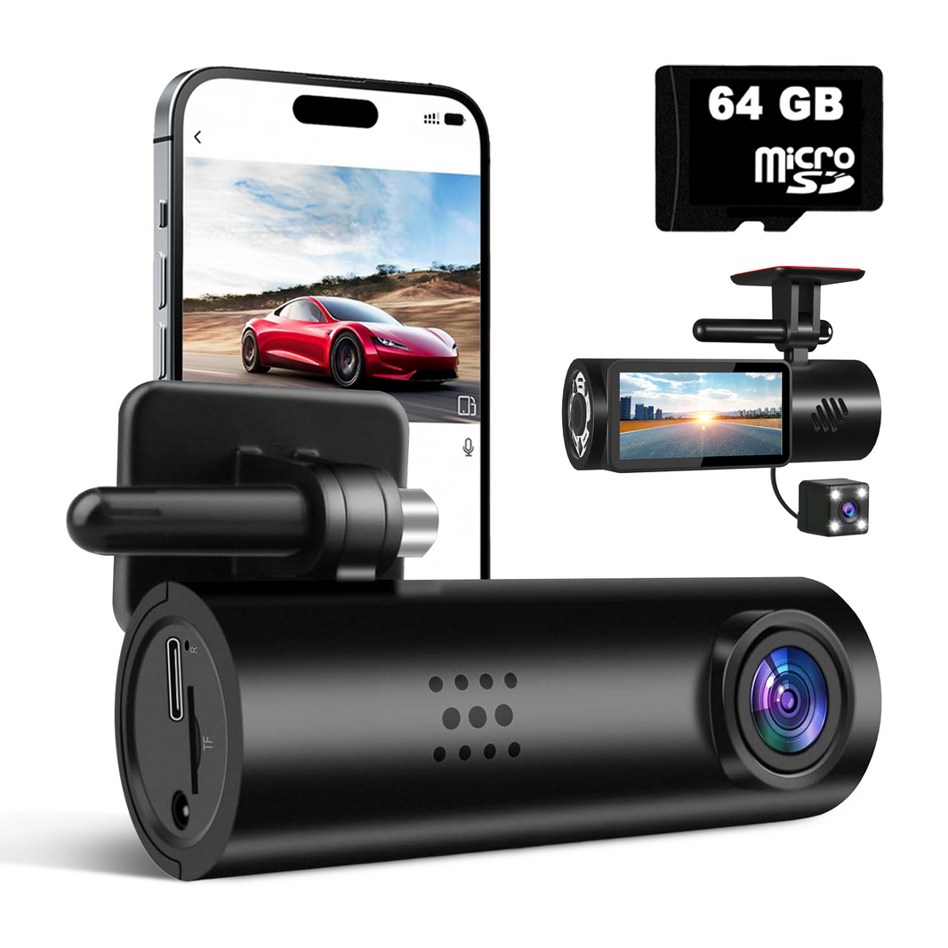 B100 Dashcam - 720P - Wifi - Auto Camera - Nachtzicht - Incl 64GB SD