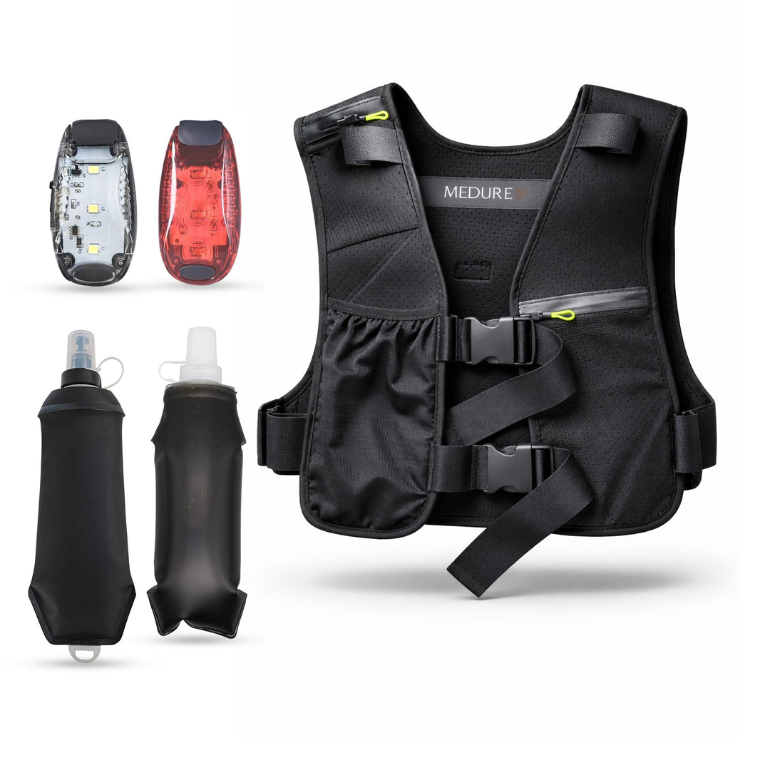 Hardloopvest Met Verlichting - 2 Drinkflessen - Hydratatievest