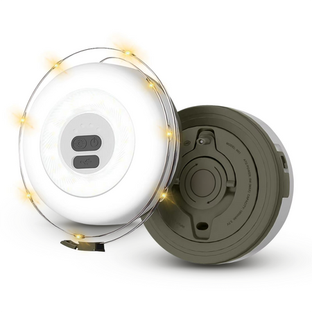 Camping Lichtsnoer Oprolbaar - Warm-Wit - 10M - USB-Oplaadbaar