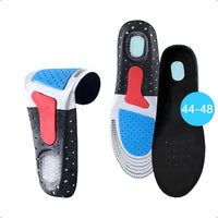 1 Pair Insoles - Gel Insoles - Heel Spur Insoles - Size 44-48 - Black