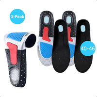 2-Pair Insoles - Gel Insoles - Heel Spur Insoles - Size 40-46 - Black