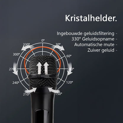 Draadloze Microfoonset - 2.4Ghz - USB-C Ontvanger - Plug & Play - Karaoke - Studio - ASMR - Geschikt Voor Partybox