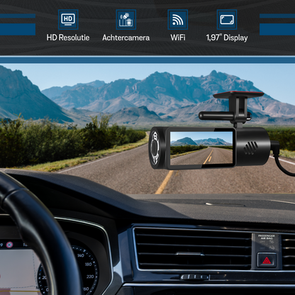 B100 Dashcam - 720P - Wifi - Auto Camera - Nachtzicht - Incl 64GB SD