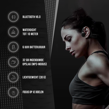 Marine X9 - Bone Conduction Headphone - IPX8 - 32GB - Sport Oordopjes