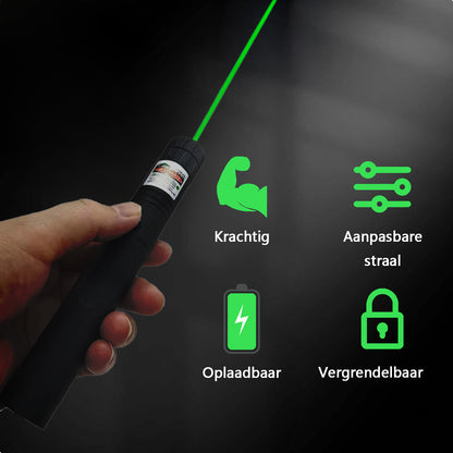 Laserpen Groen - Klasse II - Oplaadbaar - Inclusief Batterijen En Oplader - Vergrendelbaar | Pointer - Gadget - Lichtjes